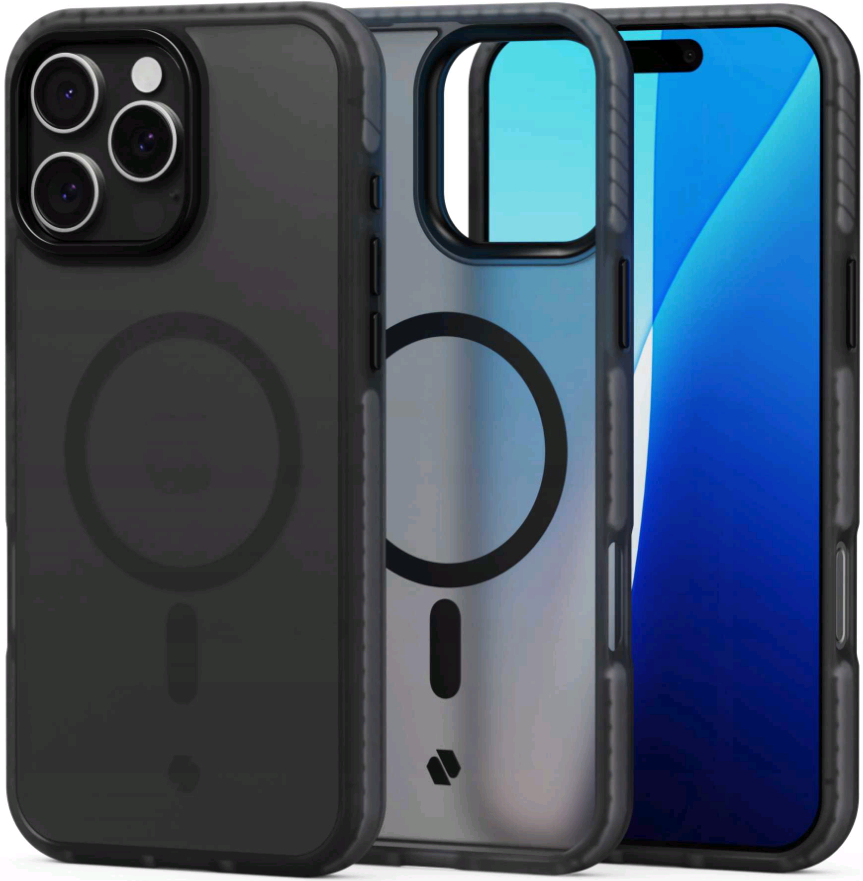 Θήκη iPhone 16 Pro Max Spacecase Hybrid Fusion Mag Ημιδιάφανη Σκληρή με MagSafe Black