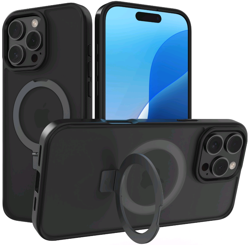 Θήκη iPhone 16 Pro Max Spacecase Ring Pro Mag Σκληρή με MagSafe & KickStand Black