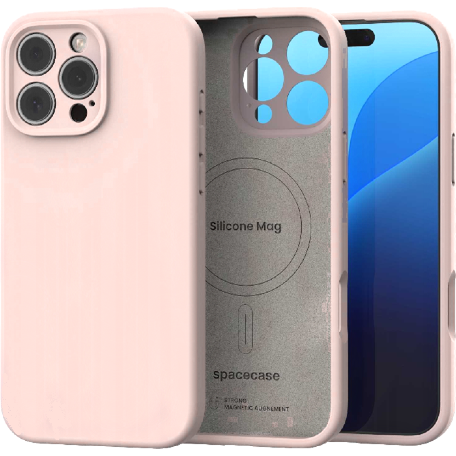 Θήκη iPhone 16 Pro Max Spacecase Silicone Mag Case Σιλικόνης με MagSafe Baby Pink