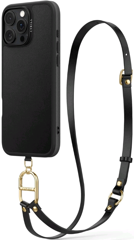 Θήκη iPhone 16 Pro Max Spigen Cyrill Kajuk Mag Classic Charm με Λουράκι Λαιμού / Χειρός & MagSafe Black