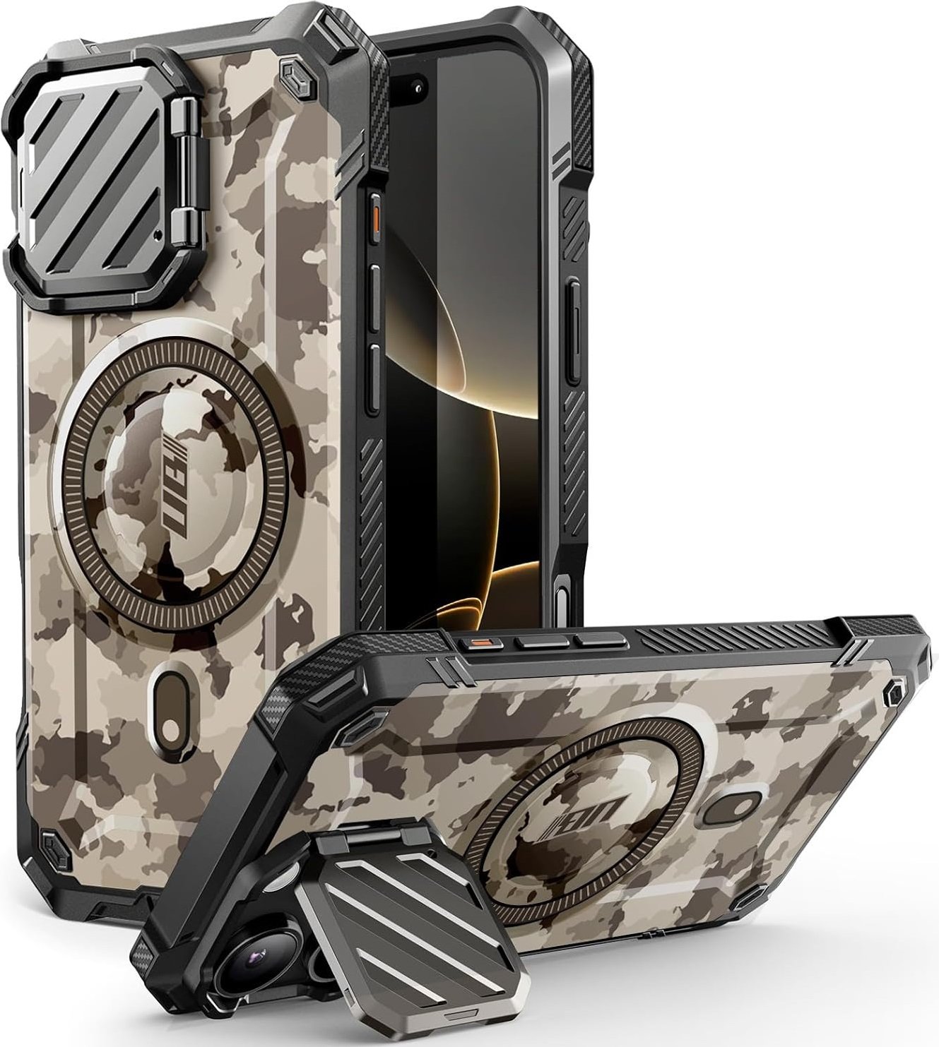 Θήκη iPhone 16 Pro Max Supcase Unicorn Beetle XT Mag Ανθεκτική MagSafe με Μεταλλικό Κάλυμμα για την Κάμερα Splatter Camo