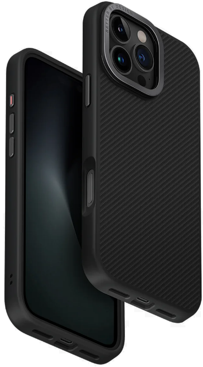 Θήκη iPhone 16 Pro Max Uniq Keva Max Ανθεκτική Aramid Fiber με MagSafe & Kickstand Black