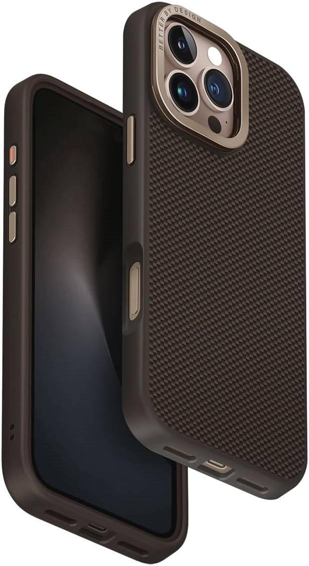 Θήκη iPhone 16 Pro Max Uniq Keva Max Ανθεκτική Aramid Fiber με MagSafe & Kickstand Brown