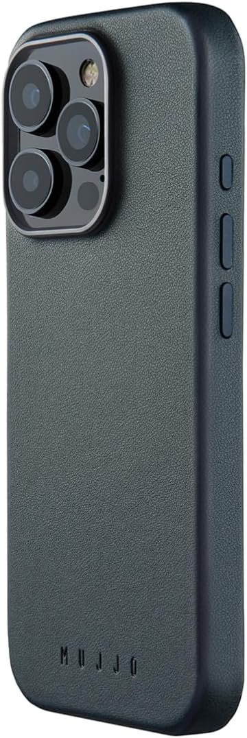 Θήκη iPhone 16 Pro MUJJO MaizCase με MagSafe από Vegan Δέρμα Steel Blue