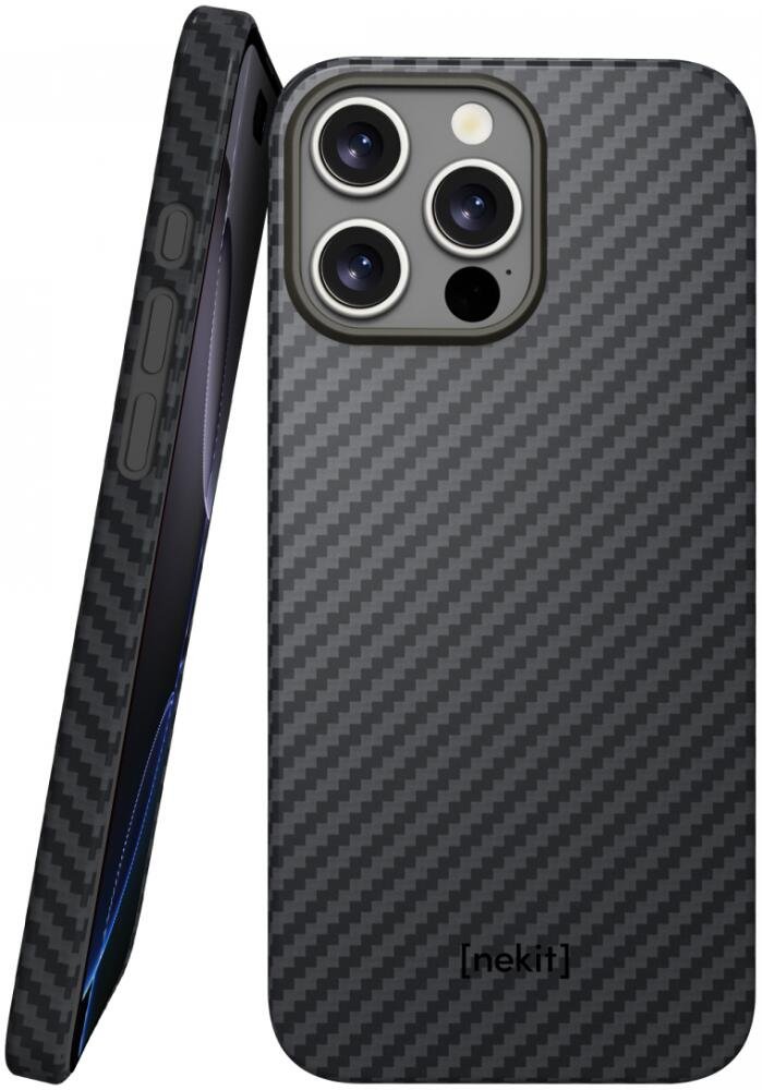 Θήκη iPhone 16 Pro Nekit Fiber Σκληρή με MagSafe Aramid Fiber 1mm 1500D Kevlar Black