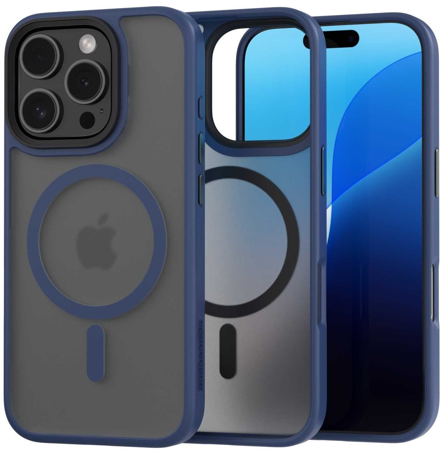 Θήκη iPhone 16 Pro Spacecase Hybrid MagSafe Σκληρή Ημιδιάφανη με MagSafe Dark Blue