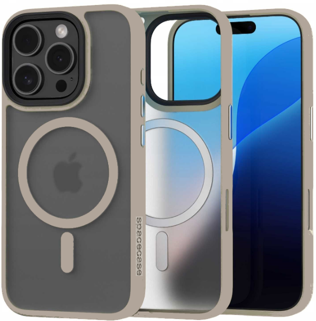 Θήκη iPhone 16 Pro Spacecase Hybrid MagSafe Σκληρή Ημιδιάφανη με MagSafe Desert Titanium