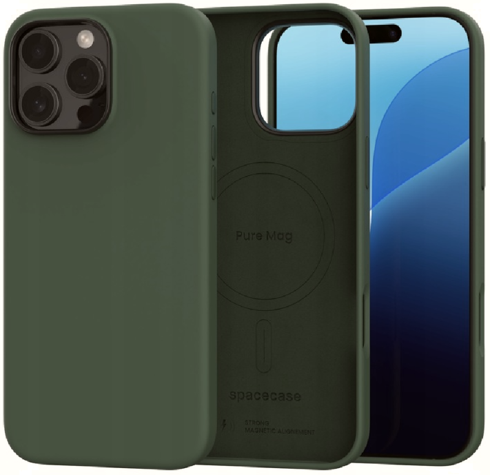 Θήκη iPhone 16 Pro Spacecase Pure Mag Σκληρή με MagSafe Dark Green