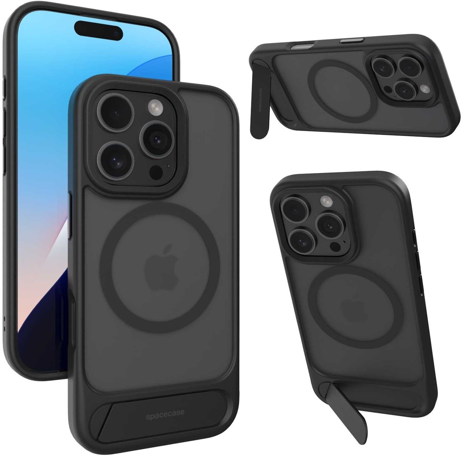 Θήκη iPhone 16 Pro Spacecase Stand Pro Mag Σκληρή με MagSafe & KickStand Black