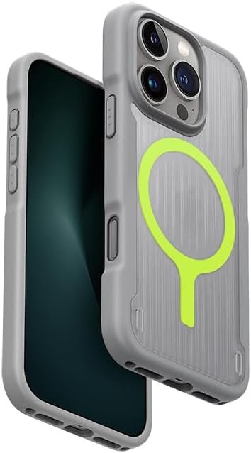 Θήκη iPhone 16 Pro Uniq Combat Active Ανθεκτική με MagSafe & Ανακλαστικό Λουράκι Χειρός Stone Grey