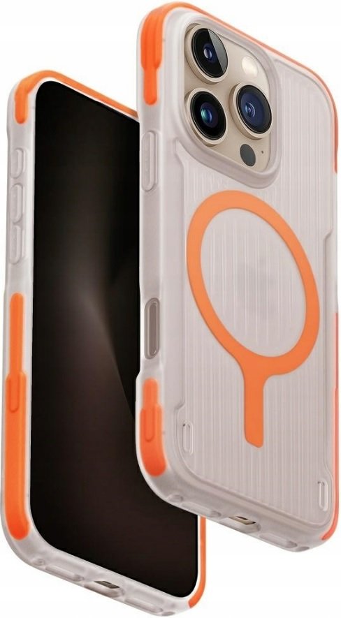 Θήκη iPhone 16 Pro Uniq Combat Active Ανθεκτική με MagSafe & Ανακλαστικό Λουράκι Χειρός Volt Orange