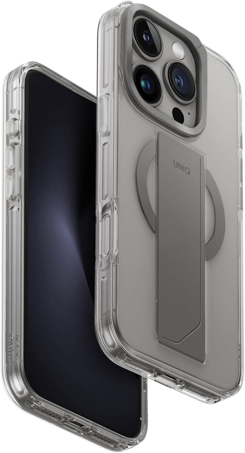 Θήκη iPhone 16 Pro Uniq Heldro Max Διάφανη με FlexGrip / KickStand & MagSafe Clear