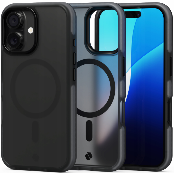 Θήκη iPhone 16 Spacecase Hybrid Fusion Mag Ημιδιάφανη Σκληρή με MagSafe Black