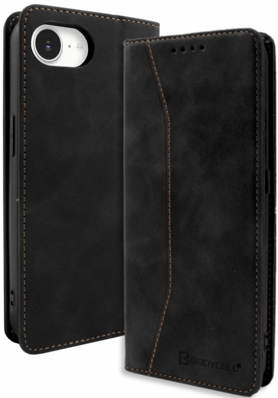 Θήκη iPhone 16e Bodycell Book Case Πορτοφόλι Black