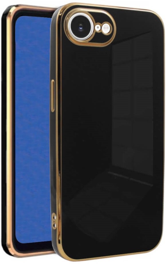 Θήκη iPhone 16e Bodycell Gold Plated Σιλικόνης Black