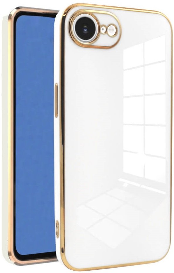 Θήκη iPhone 17e / 16e Bodycell Gold Plated Σιλικόνης - White (5206015081248)