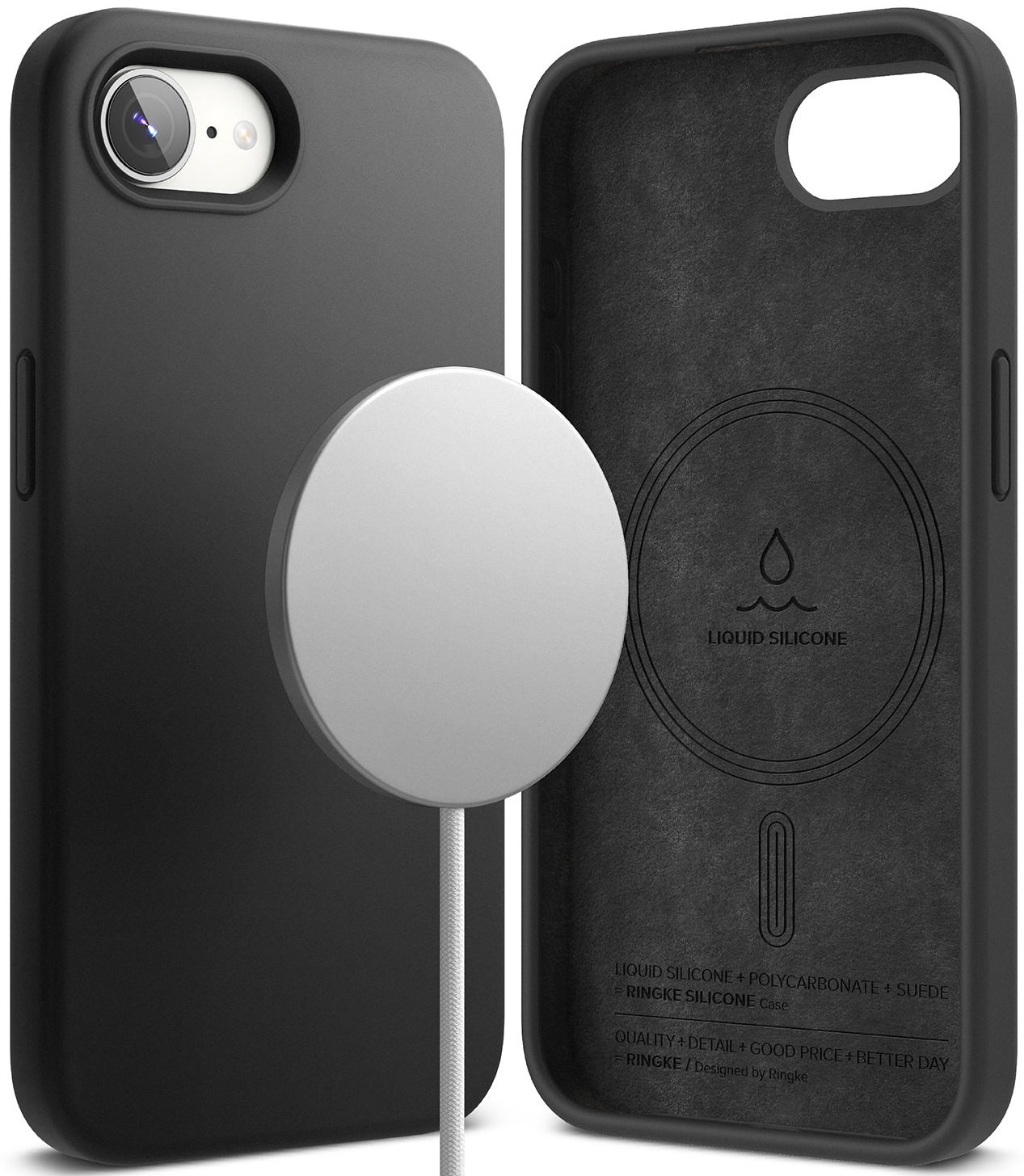 Θήκη iPhone 16e Ringke Silicone Magnetic Ανθεκτική Σιλικόνης με MagSafe Black