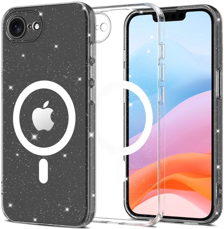 Θήκη iPhone 16e Tech-Protect FlexAir Hybrid Σκληρή Διάφανη με MagSafe Glitter
