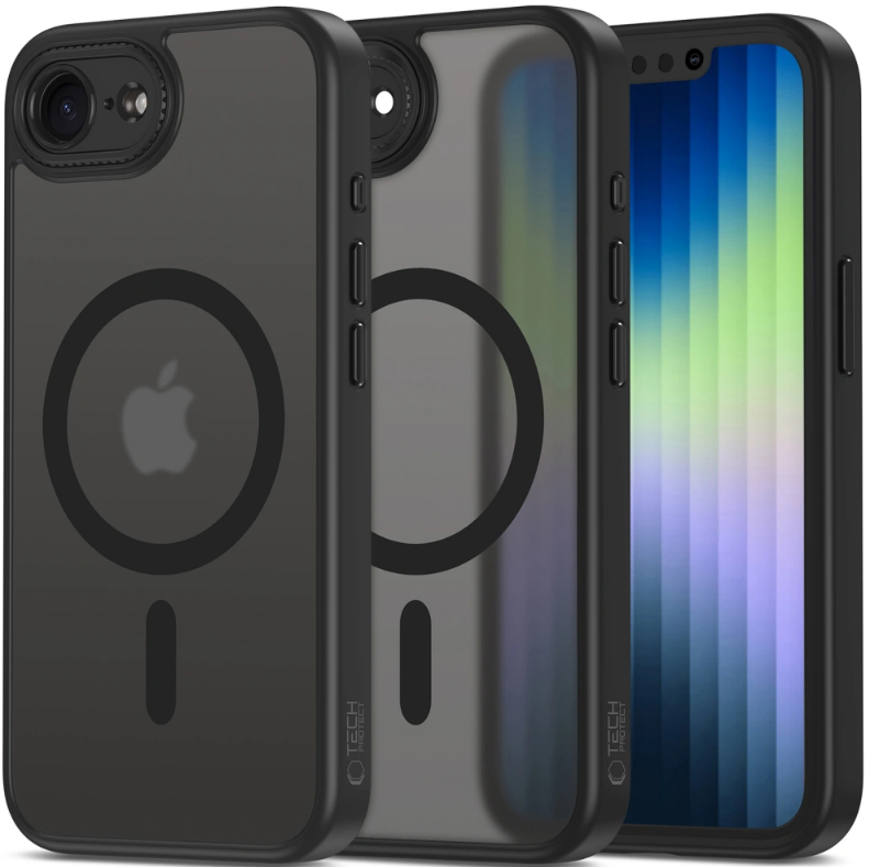Θήκη iPhone 16e Tech-Protect MagCam Σκληρή Ημιδιάφανη με MagSafe & Πλαίσιο Κάμερας Matte Black