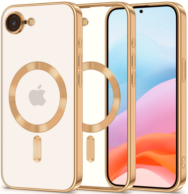 Θήκη iPhone 16e Tech-Protect MagFlex Διάφανη Σιλικόνης με MagSafe Shiny Gold