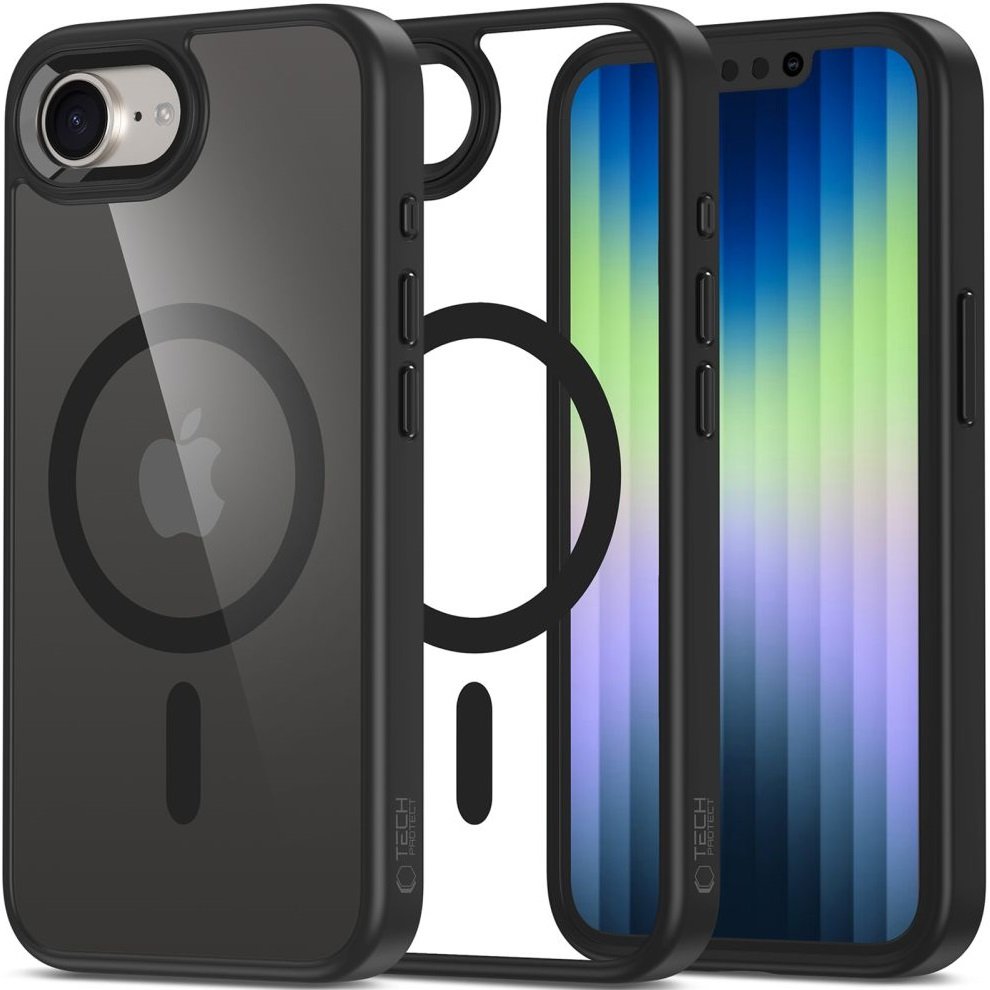 Θήκη iPhone 16e Tech-Protect MagMat Σκληρή Διάφανη με MagSafe Black / Clear