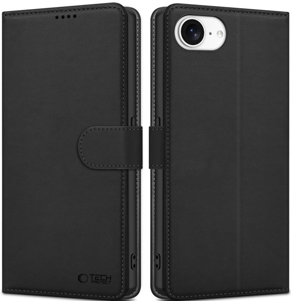 Θήκη iPhone 16e Tech-Protect Wallet Πορτοφόλι Matte Black