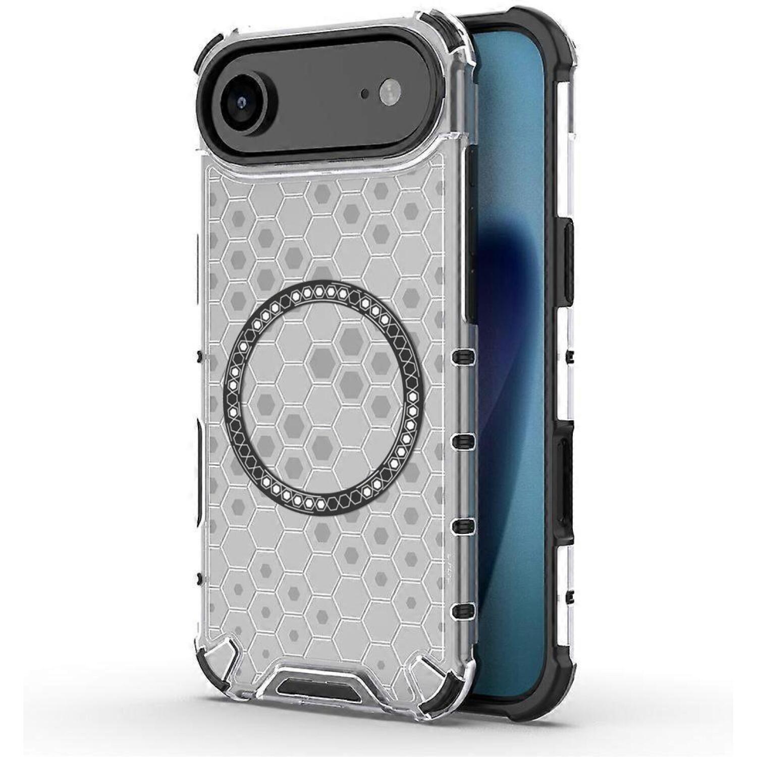 Θήκη iPhone Air Techsuit HoneyComb Shield Σκληρή Ημιδιάφανη με MagSafe White