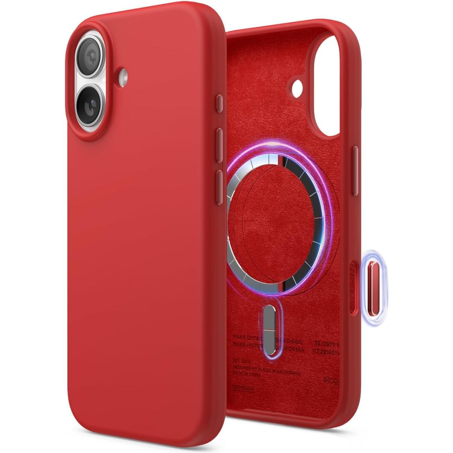 Θήκη iPhone 17 Elago Magnetic Silicone Case Premium Σιλικόνης με MagSafe Red