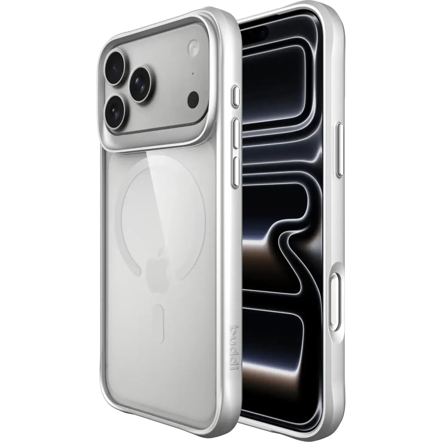 Θήκη iPhone 17 Pro Buddi Hybrid Σκληρή Διάφανη με MagSafe Matched Silver