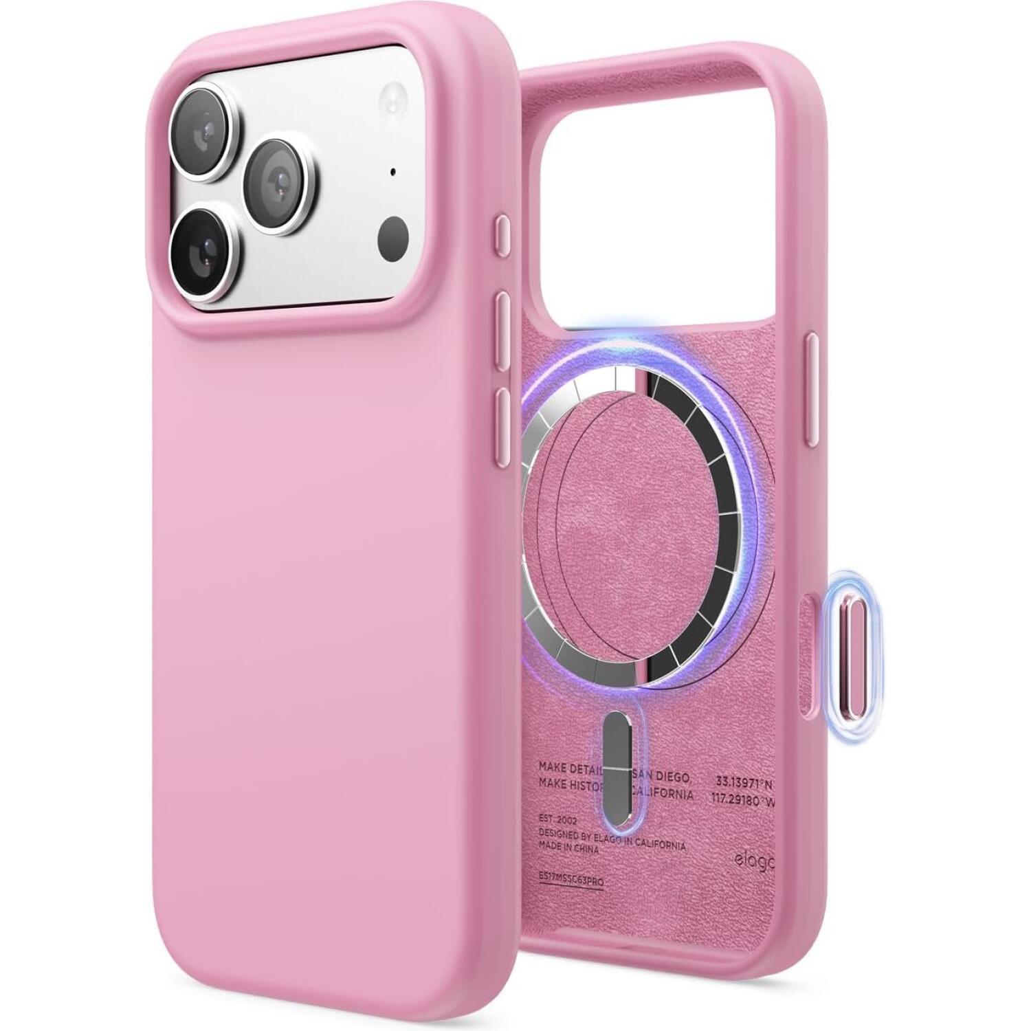 Θήκη iPhone 17 Pro Elago Magnetic Silicone Case Premium Σιλικόνης με MagSafe Hot Pink