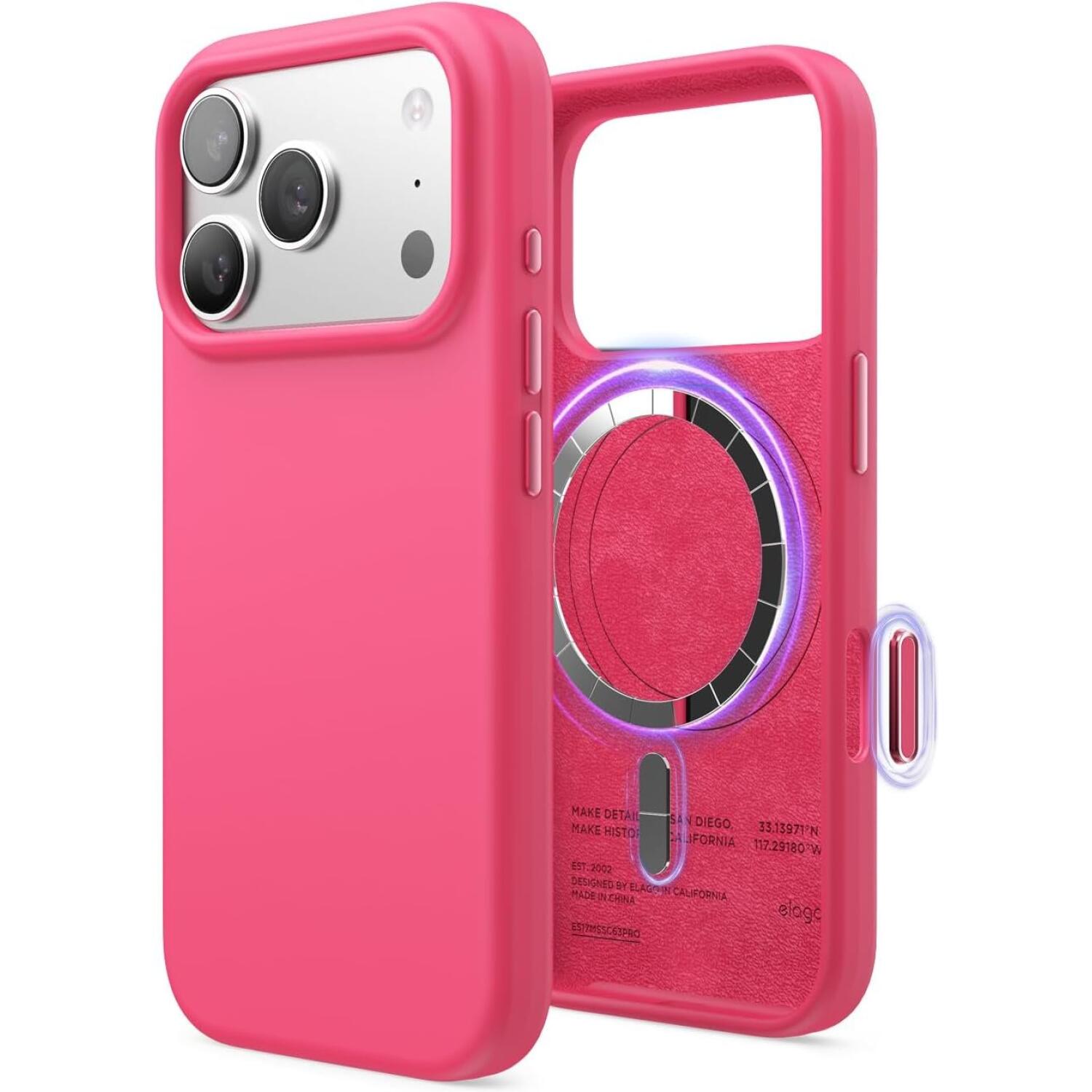 Θήκη iPhone 17 Pro Elago Magnetic Silicone Case Premium Σιλικόνης με MagSafe Ice Red 