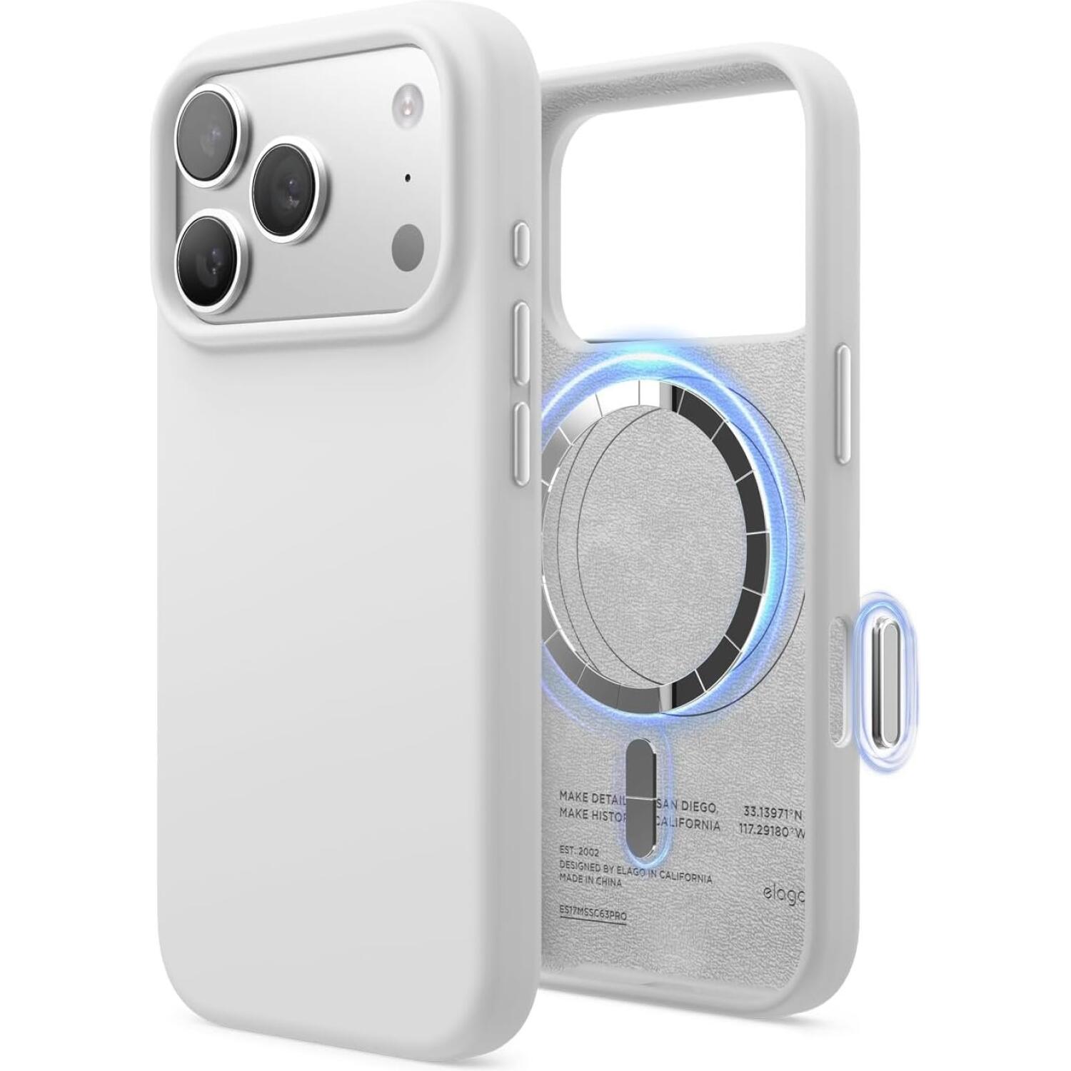 Θήκη iPhone 17 Pro Elago Magnetic Silicone Case Premium Σιλικόνης με MagSafe White