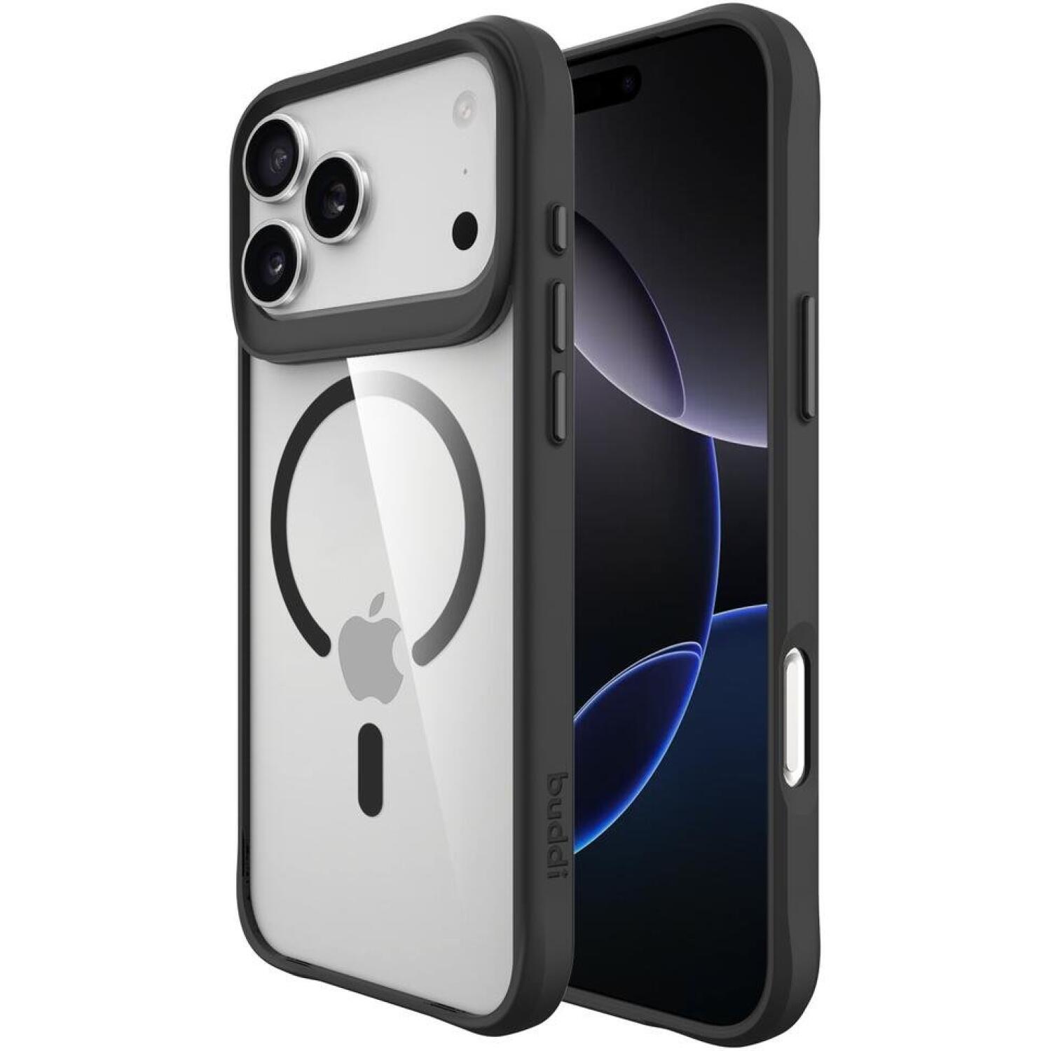 Θήκη iPhone 17 Pro Max Buddi Hybrid Σκληρή Διάφανη με MagSafe Transparent / Black