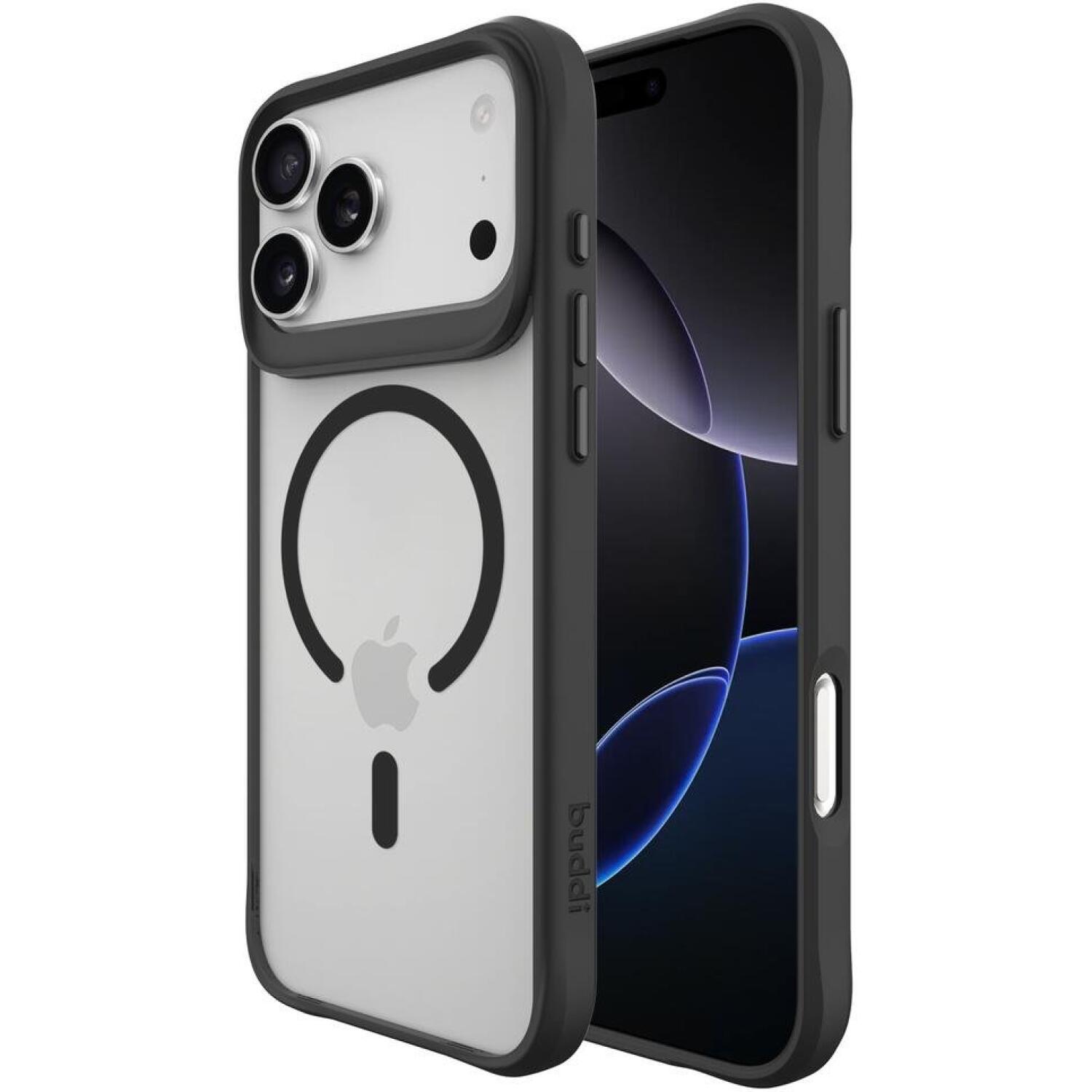 Θήκη iPhone 17 Pro Max Buddi Hybrid Σκληρή Ημιδιάφανη με MagSafe Matte Black 