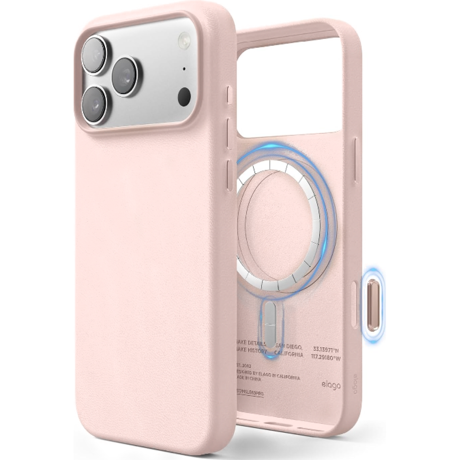 Θήκη iPhone 17 Pro Max Elago Magnetic Leather από Vegan Δέρμα με MagSafe Lovely Pink 