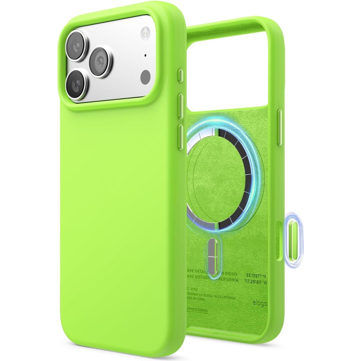Θήκη iPhone 17 Pro Max Elago Magnetic Silicone Case Premium Σιλικόνης με MagSafe Lime Green