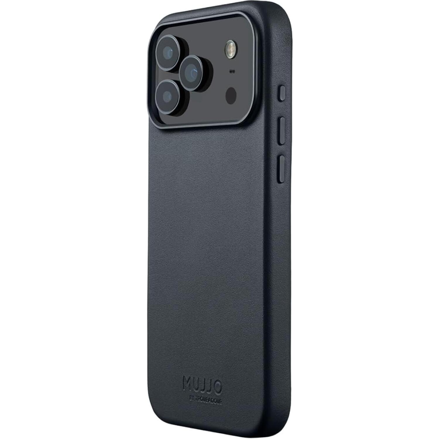 Θήκη iPhone 17 Pro Max MUJJO by Troubadour Full Leather Case Δερμάτινη με MagSafe Basalt