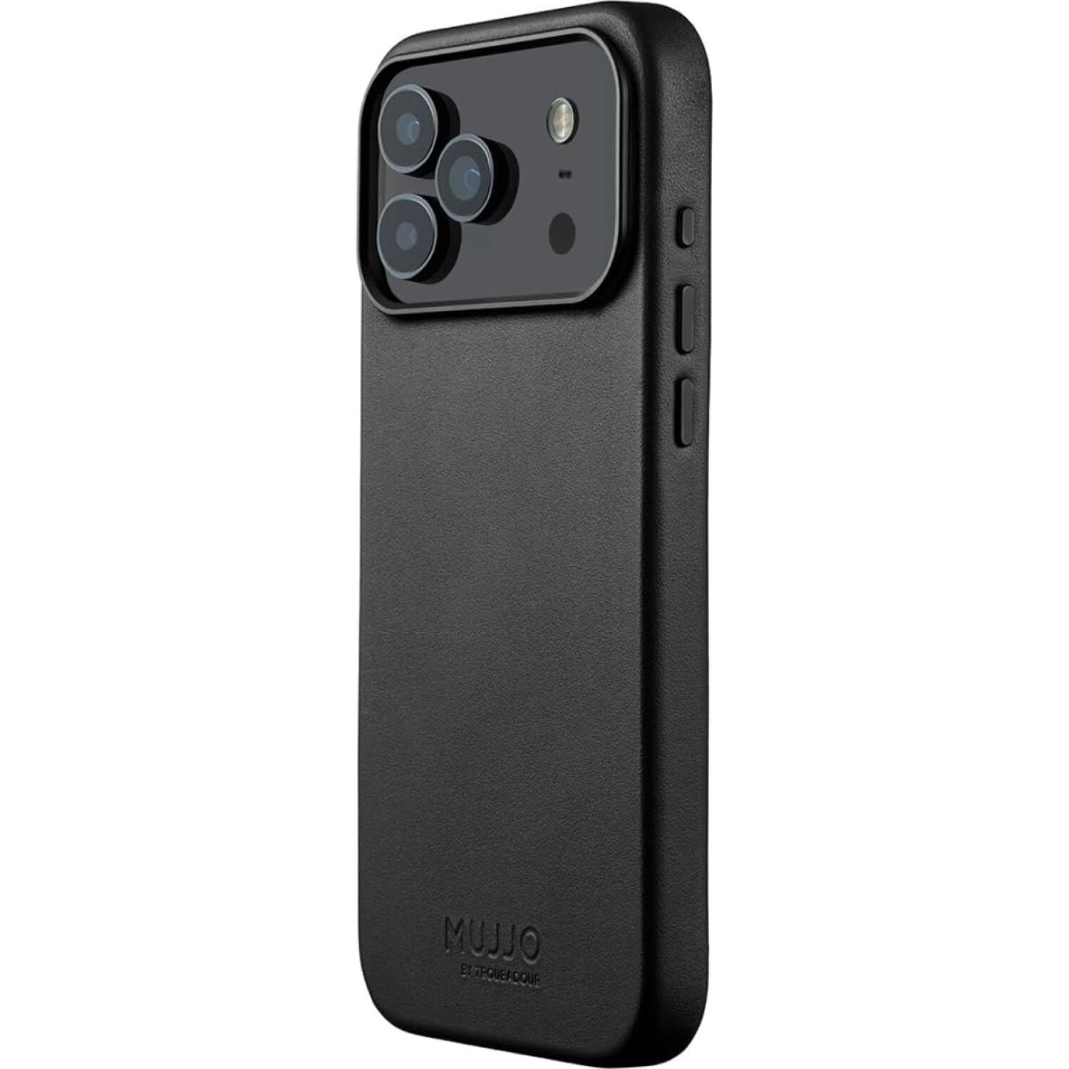 Θήκη iPhone 17 Pro Max MUJJO by Troubadour Full Leather Case Δερμάτινη με MagSafe Black