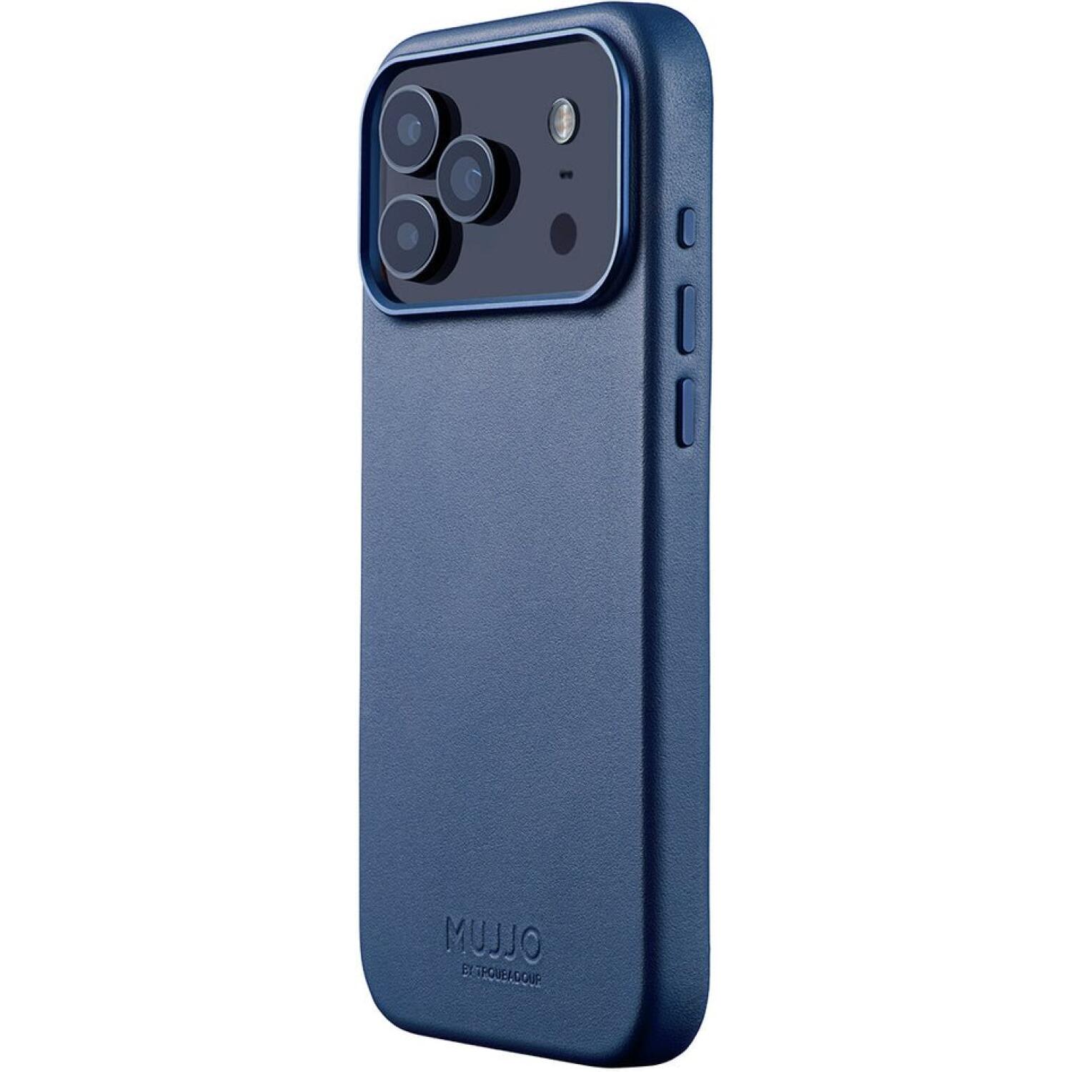 Θήκη iPhone 17 Pro Max MUJJO by Troubadour Full Leather Case Δερμάτινη με MagSafe Monaco Blue