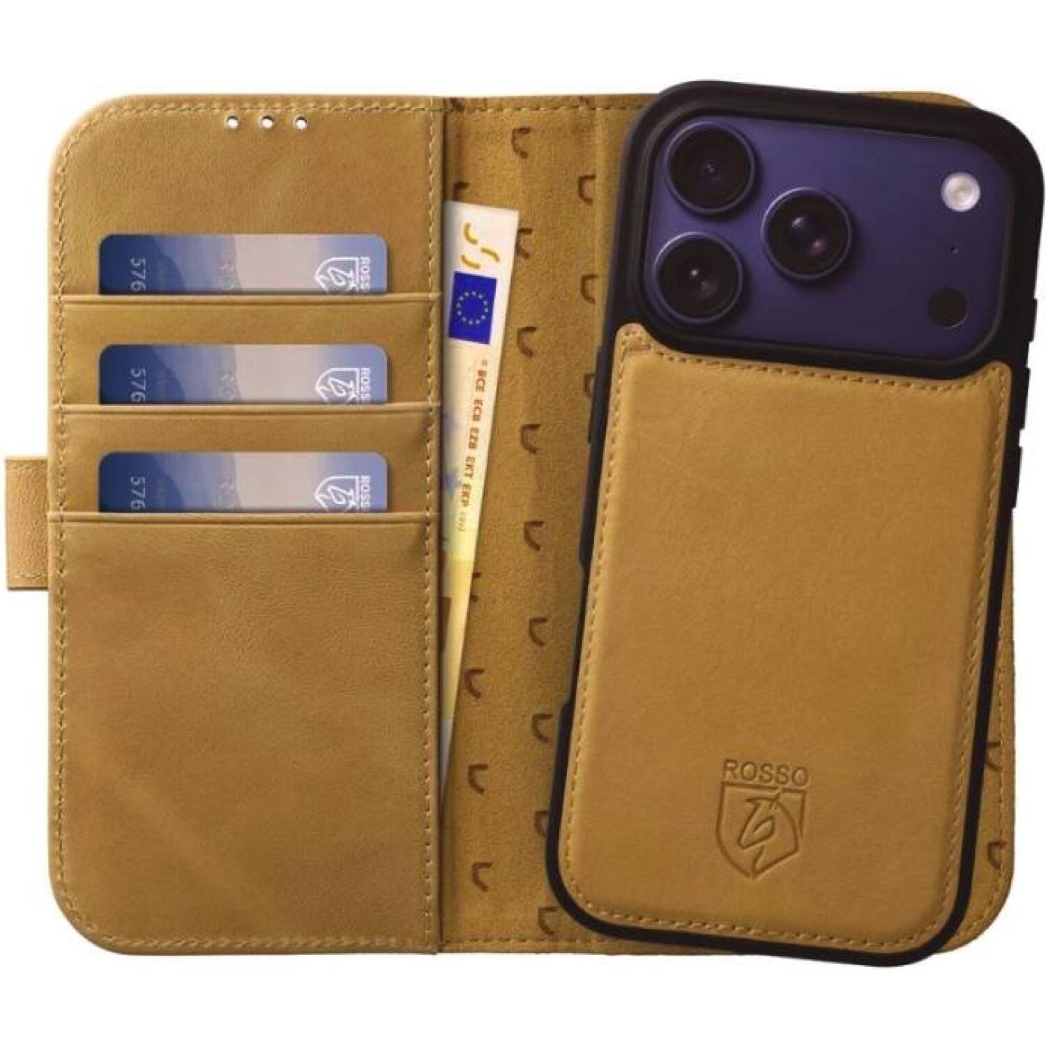 Θήκη iPhone 17 Pro Max Rosso Elite Δερμάτινο Πορτοφόλι με MagSafe Light Brown