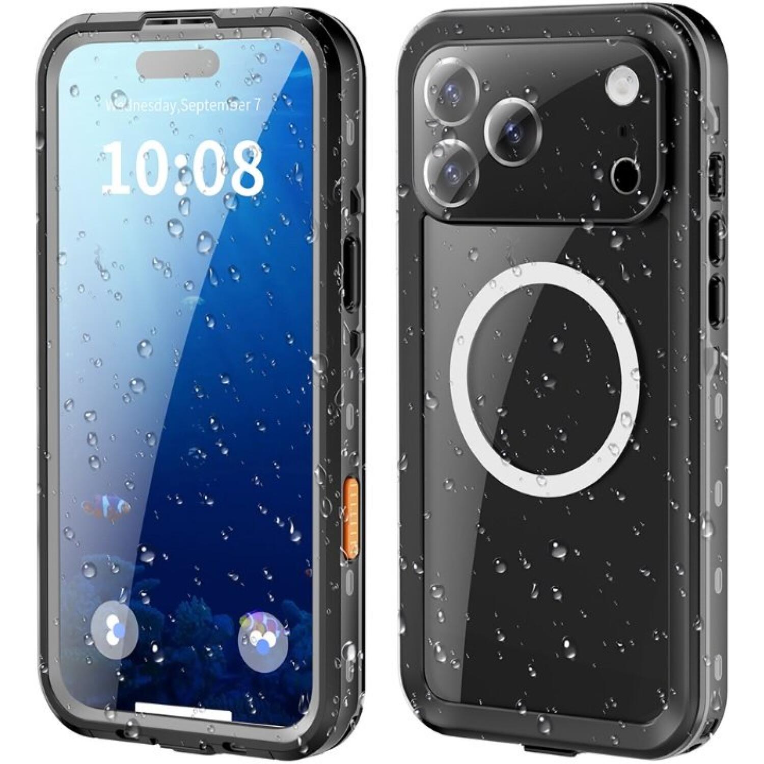 Θήκη iPhone 17 Pro Max ShellBox Αδιάβροχη Full Body 360° Διάφανη Ανθεκτική με MagSafe IP68 Black