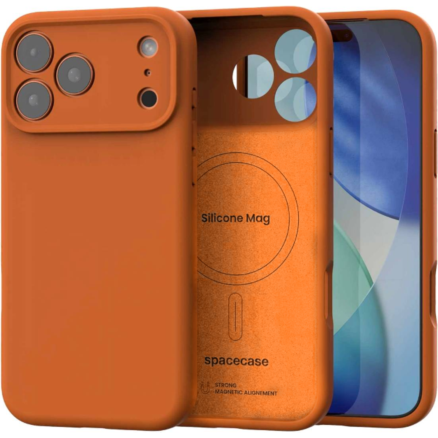 Θήκη iPhone 17 Pro Max Spacecase Silicone Mag Case Σιλικόνης με MagSafe Orange
