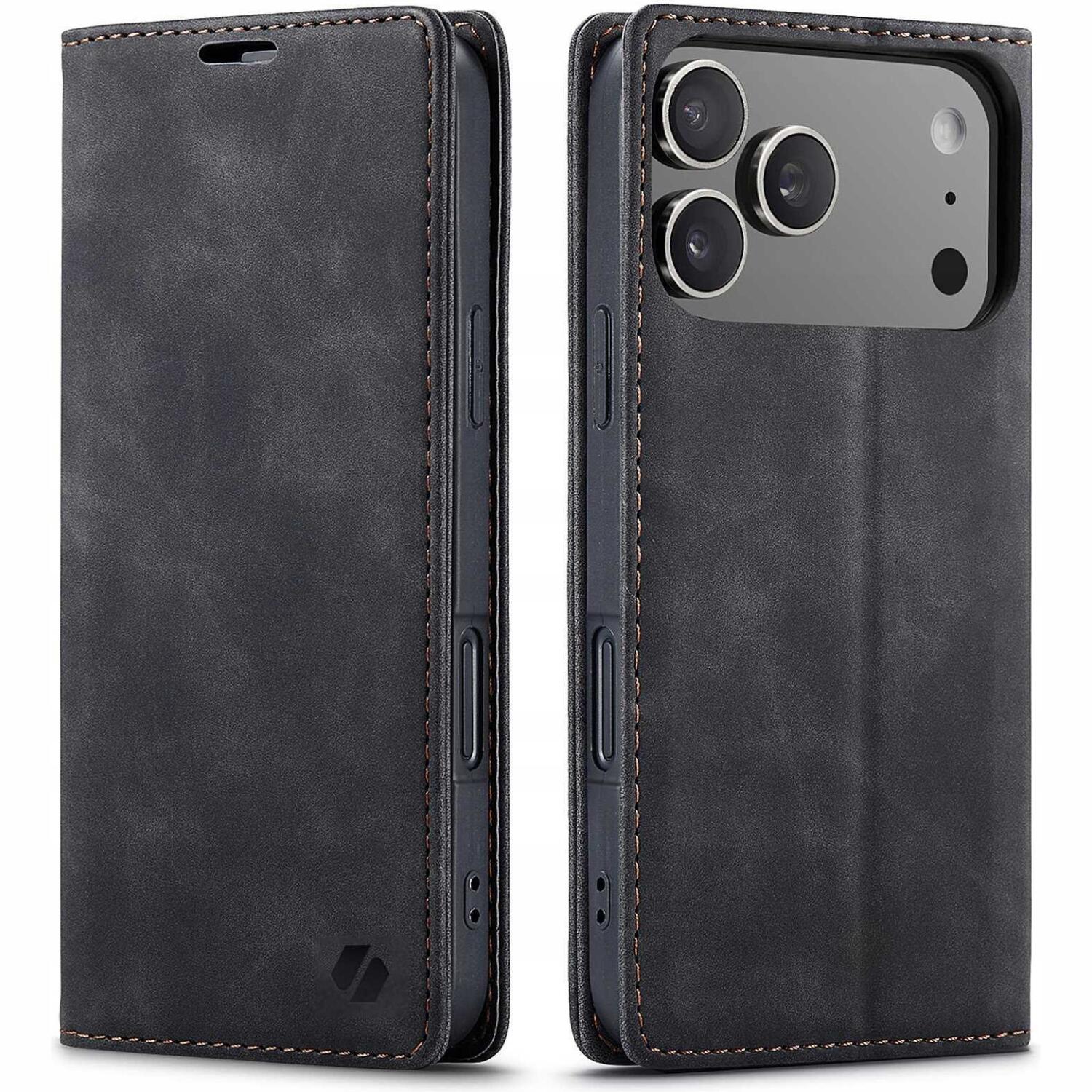 Θήκη iPhone 17 Pro Max Spacecase Wallet Πορτοφόλι Black