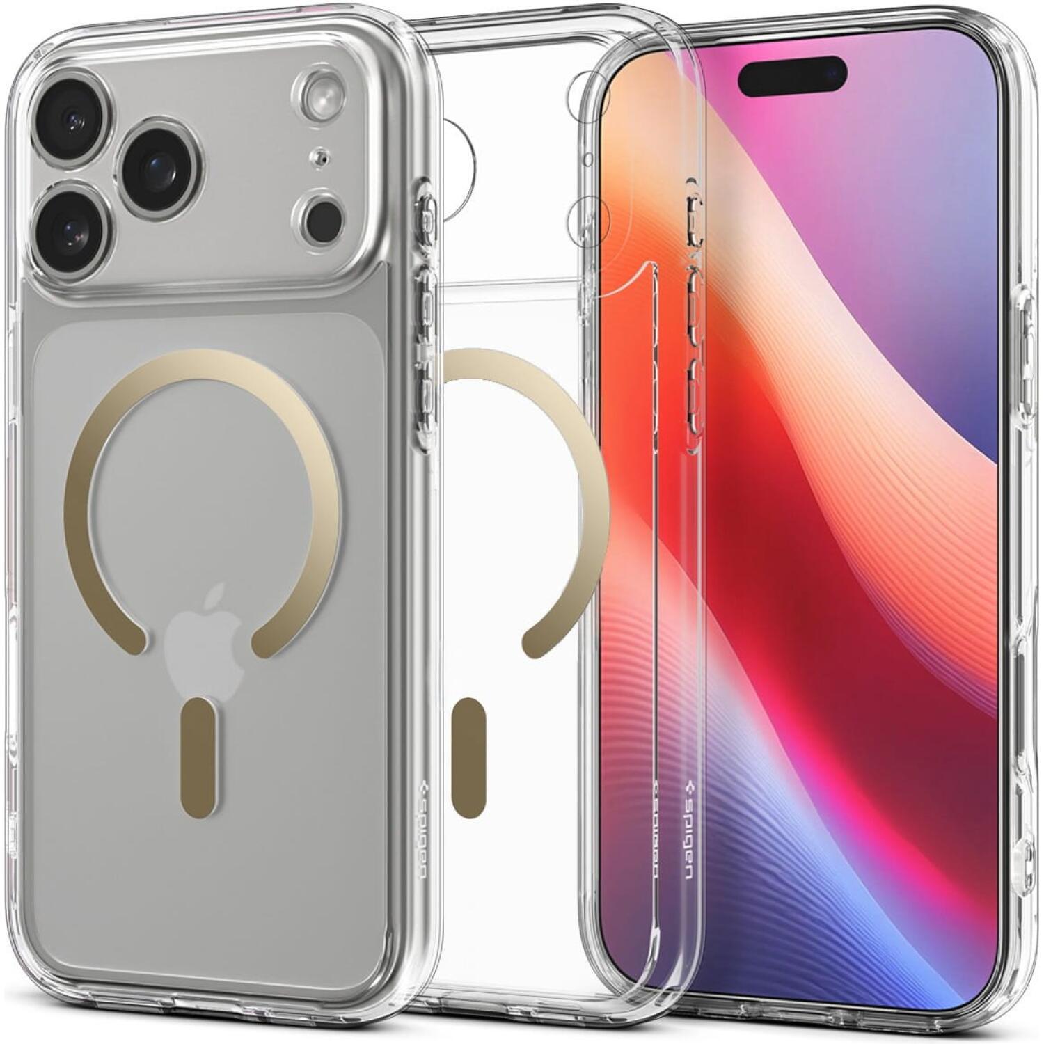Θήκη iPhone 17 Pro Max Spigen Ultra Hybrid MagFit Ανθεκτική Σκληρή με MagSafe Clear / Gold
