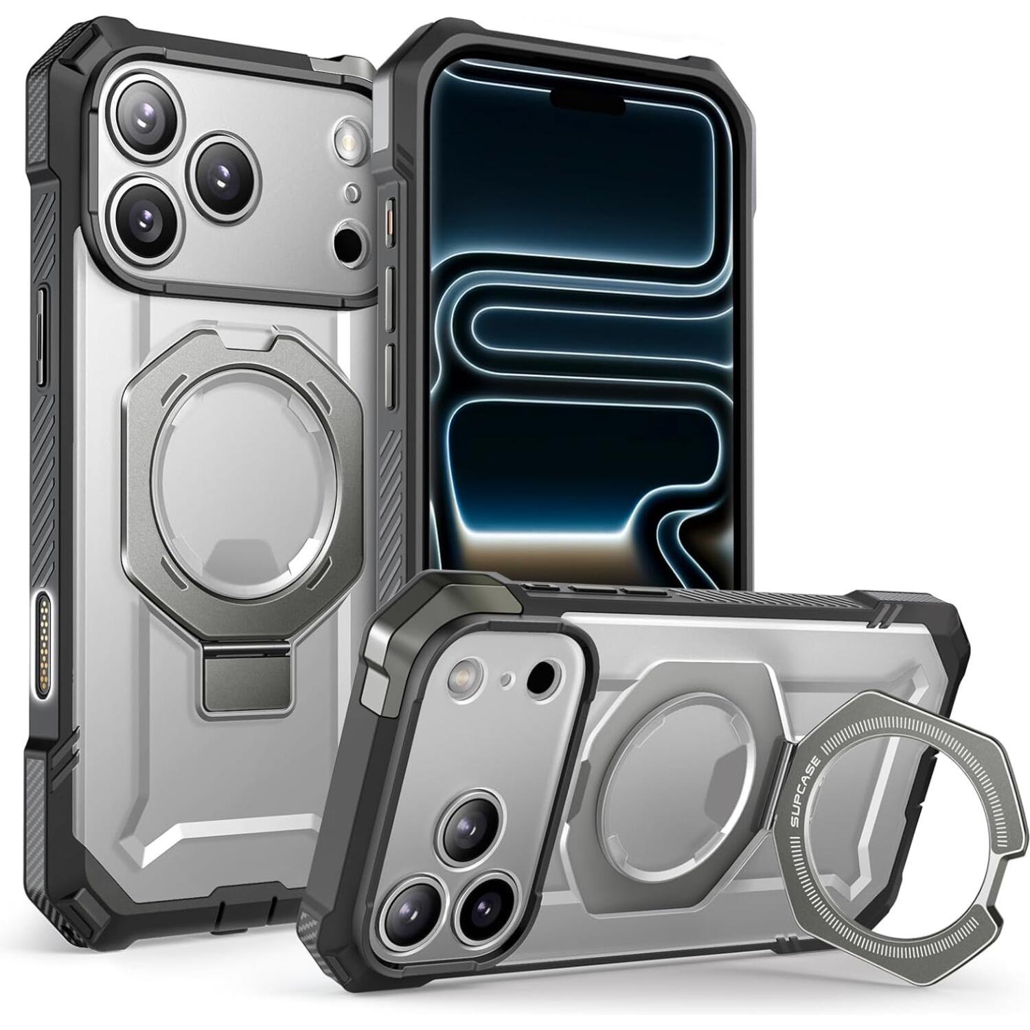 Θήκη iPhone 17 Pro Max Supcase Unicorn Beetle Grip Mag Ανθεκτική με MagSafe & KickStand Gray