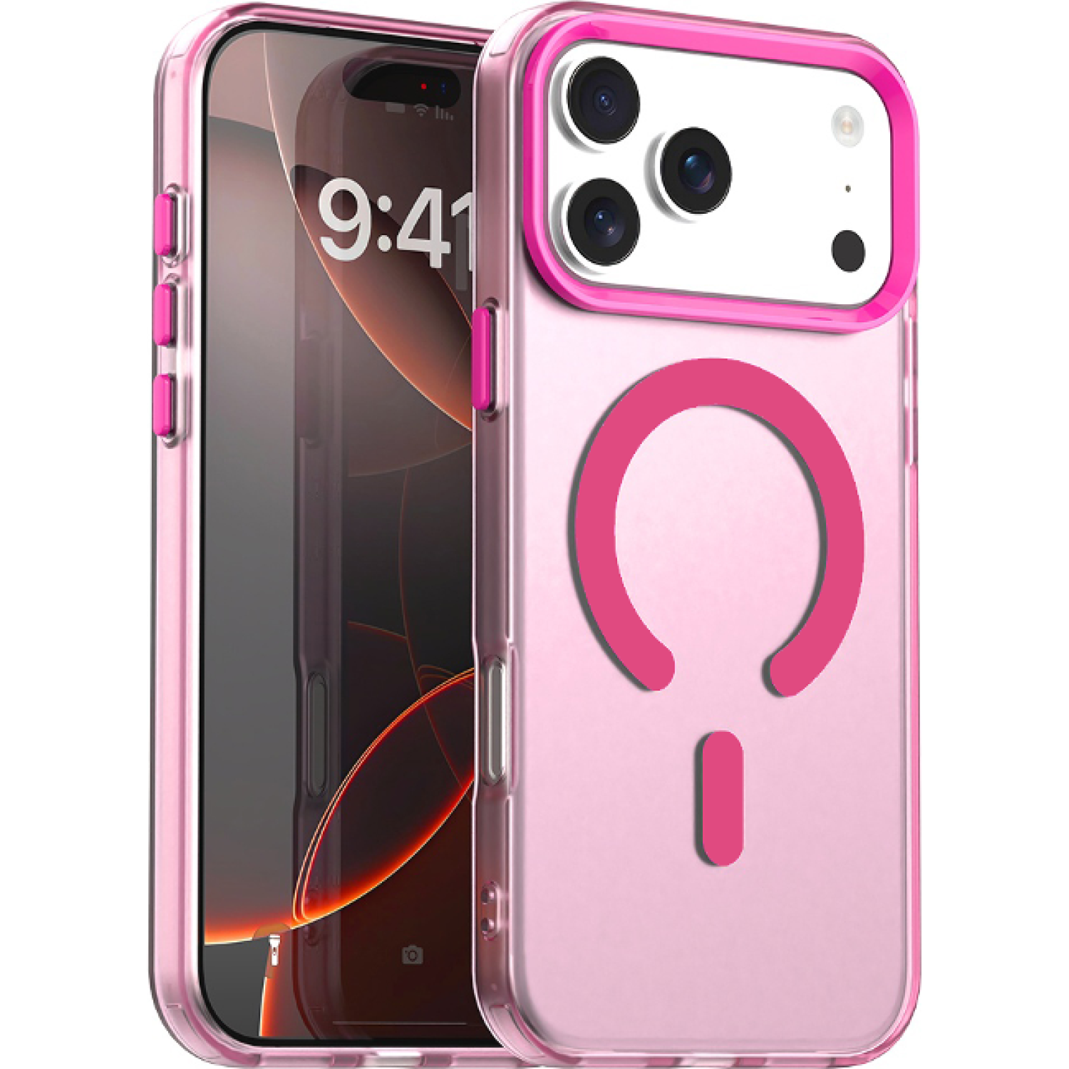 Θήκη iPhone 17 Pro Max Techsuit CandyCase Σκληρή Ημιδιάφανη με MagSafe Pink 
