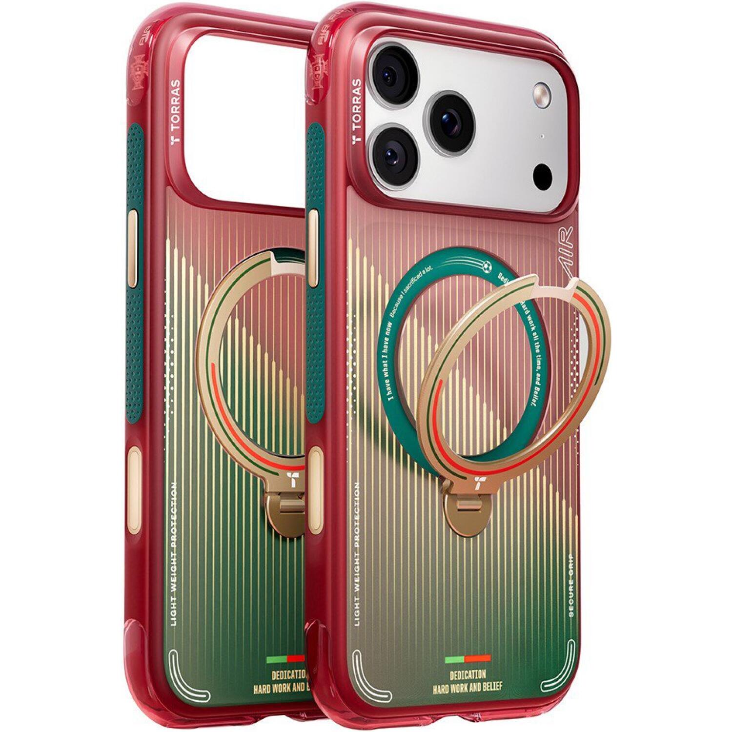 Θήκη iPhone 17 Pro Max Torras Ostand Q3 Air Ημιδιάφανη Ανθεκτική με MagSafe & KickStand Glory Slash