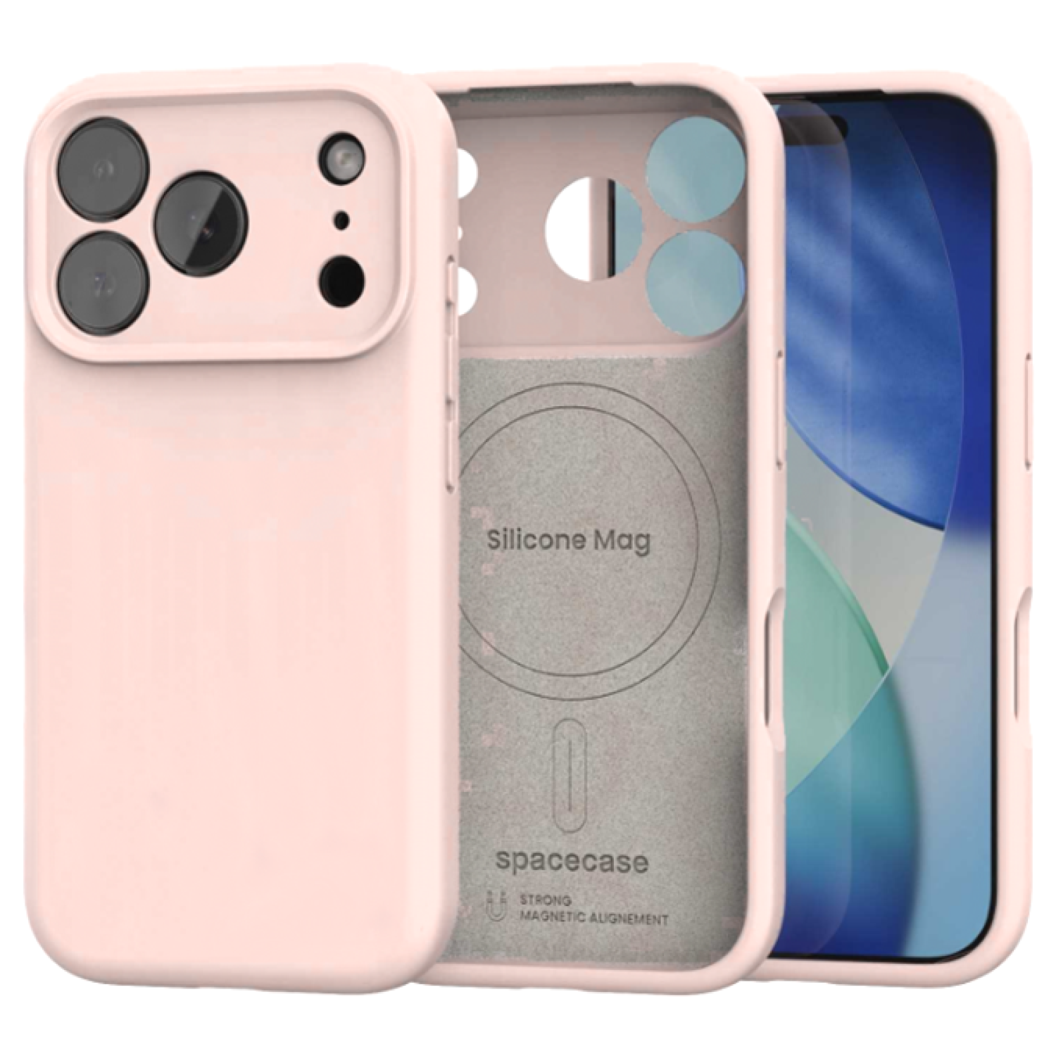 Θήκη iPhone 17 Pro Spacecase Silicone Mag Case Σιλικόνης με MagSafe Baby Pink