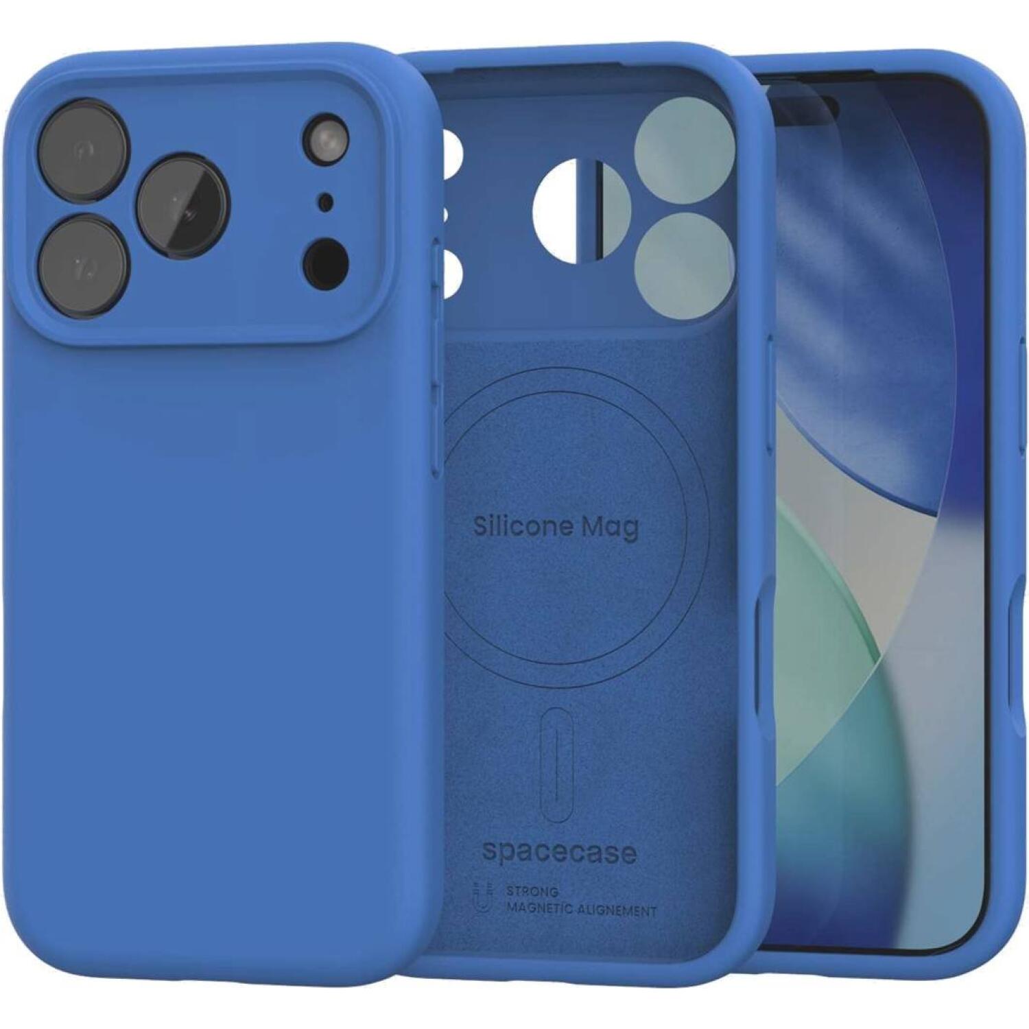 Θήκη iPhone 17 Pro Spacecase Silicone Mag Case Σιλικόνης με MagSafe Blue