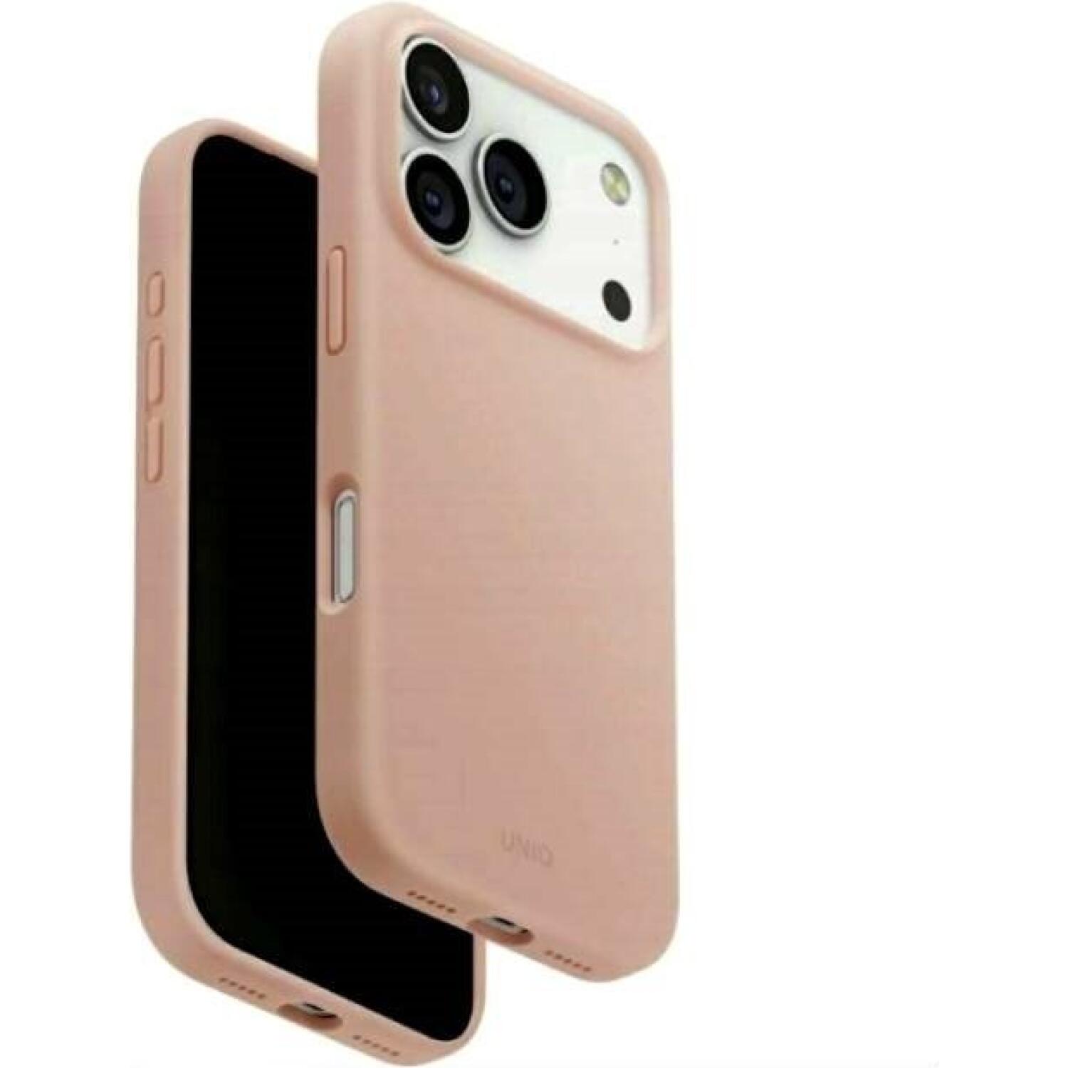 Θήκη iPhone 17 Pro Uniq Lino MagClick Ανθεκτική Premium Σιλικόνης με MagSafe Blush Pink
